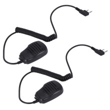 2X 2 Pin PTT Speaker MIC For Walkie Talkie UV-5R UV-82 BF-888S Two Way Radio