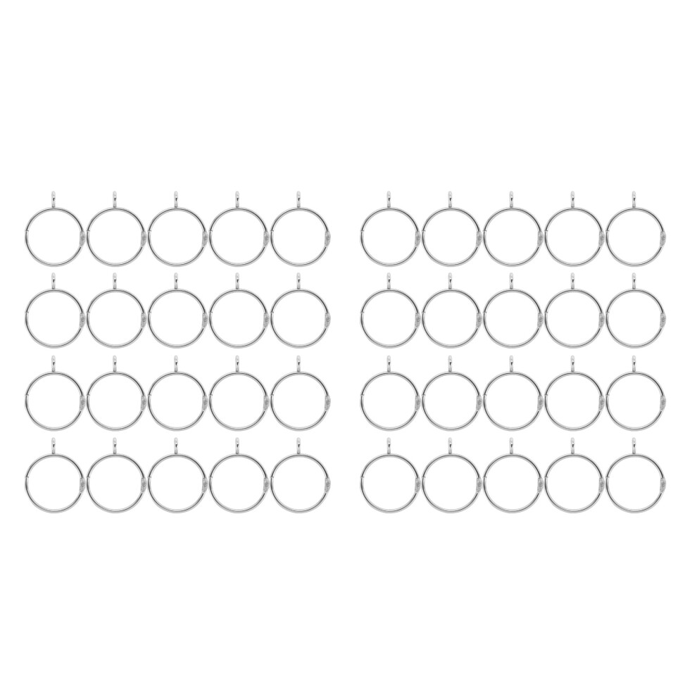 40 Pcs Openable Curtain Rings Open And Close Metal Rustproof Drapery Loops With Eyelet For Hook Pins (1.5 Inch) Silver 6032211551327