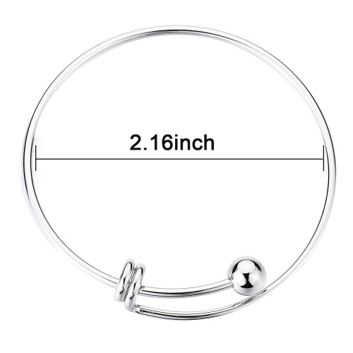 10 Pcs Expandable Bulk Wire Blank Adjustable Bangle Bracelet for DIY Jewelry Making 2.16 Inch 1