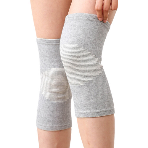 Genouillère élastique double face avec tissu-Gris clair S 1