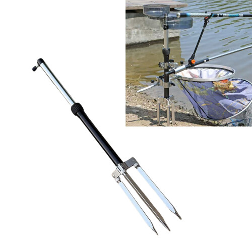 3 Spikes Support Adjustable Ground Insert Fishing Stand-Red 2
