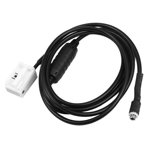 2X AUX Audio Cable  Connector with Resistor 1.5M 12 Pin for  E60 E61 E63 E64 E65 E66 E81 E82 E83 E87 E88 E90 E91 2