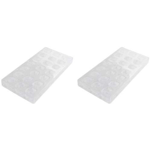 2X 3D Chocolate Mold Homemade Square Chocolate Diy Pastry Tools Polycarbonate Chocolate Moulds