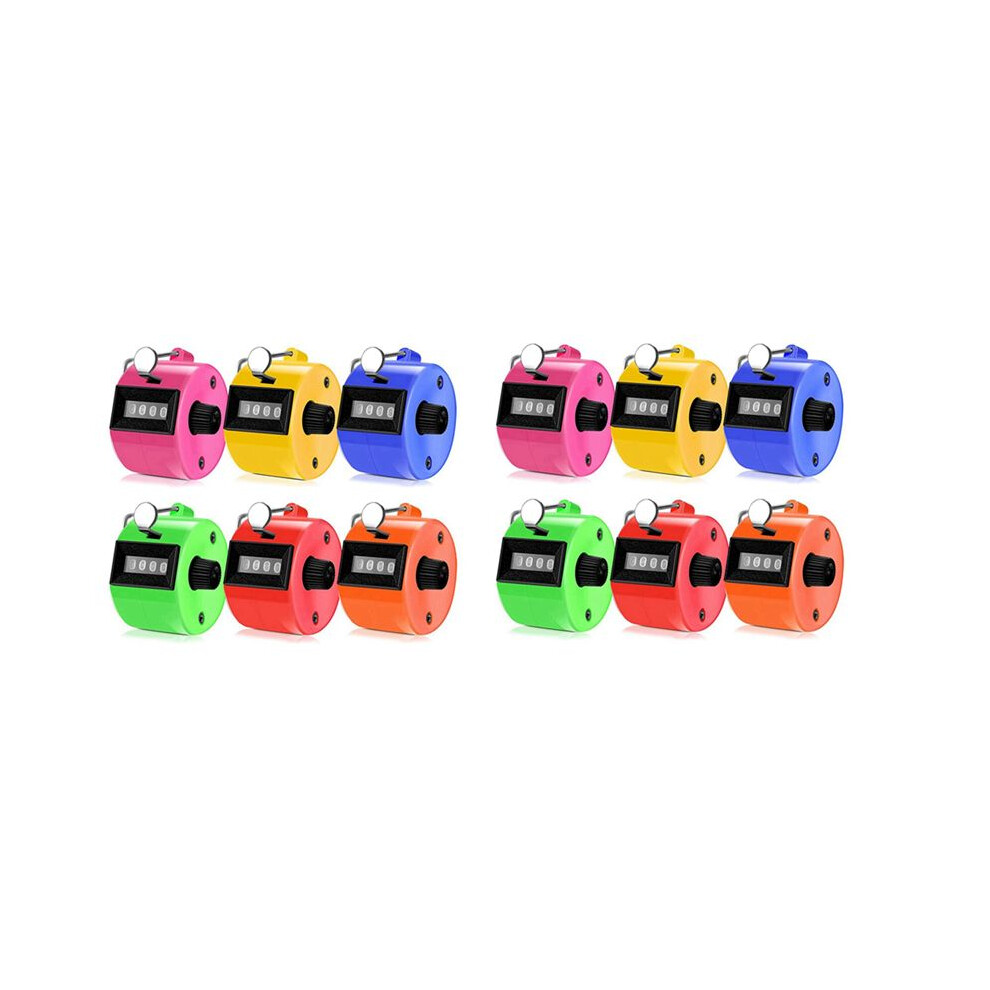 12PCS Hand Counter 4 Digit Mechanical  Click Counter Assorted Color Hand Hold Counter Clicker with Metal Finger Ring-image-OPC-PTNN9HQ-NEW