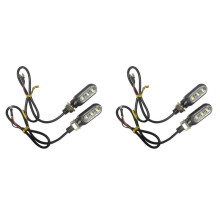 4PCS Motorcycle Turn Signals 3LED Motorcycle Blinkers Indicators Amber Lamp Handlebar Light for Motorbike Scooter