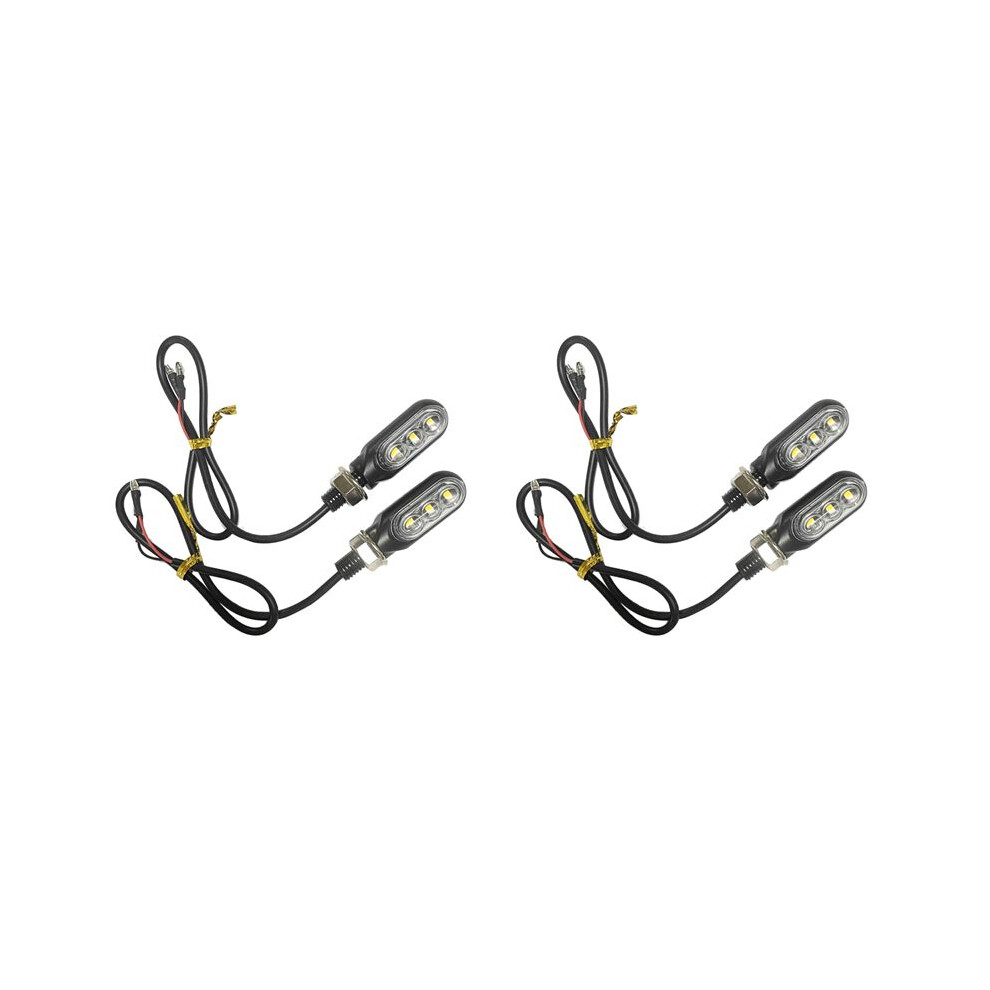 4Pcs Motorcycle Turn Signals 3Led Motorcycle Blinkers Indicators Lamp Handlebar For Motorbike Scooter Amber/Light 4712762700819