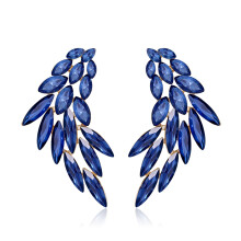Colorful Wings Stud Earrings Acrylic Crystal Stone Women Piercing Earrings Trendy Wedding Jewelry Christmas Gift Style B