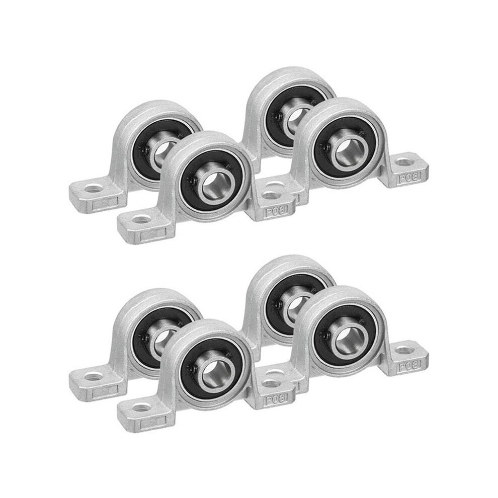 8Pcs Kp08 8Mm Bore Zinc Alloy Inner Mounted Floor Bearing Insert Bearing 4714120685042