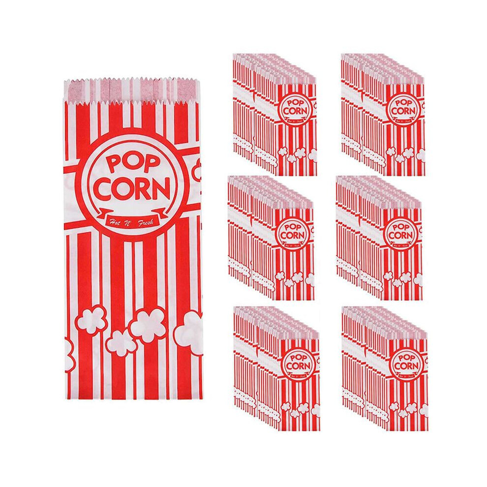 200X Paper Popcorn Bags Leak-Proof Grease Resistant Popcorn Bags Disposable Paper Popcorn Container For Party 6031035679095