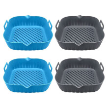 4Pcs Large Air Fryer Silicone Liner Pot Reusable Air Fryer Basket Heat Resistant Non-Stick Air Fryer Liners Mats Bowl