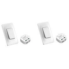 2X Interruttore Della Luce Wireless Autoalimentato e Kit Ricevitore Apparecchi di Illuminazione con Interruttore A Parete per Telecomando