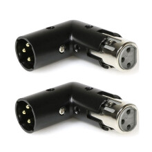 2 Pezzi Adattatore Angolare XLR A 3 Pin Adattatore Regolabile XLR Maschio-Femmina A 90 Gradi Connettore Nichelato A 3 Pin per Audio