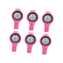 6Pcs Adjustable Strap Wearable Compasses Clear Display-rose red