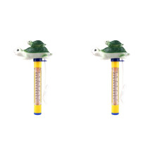 2X Cartoon Pool Thermometer Floating Swimming Pool Thermometer Outdoor Indoor Bath Water Pond Green Turtle Thermometer
