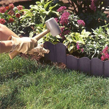 Garden Lawn Edging - 40 Pack Landscape Border Flexible Interlocking Edging Plastic Palisade Fence DIY Decorative