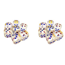 25mm Jumbo Dice with Colored Dots,6-Sided Transparent Dice,Fun Six-Sided Gaming Dice for Farkle,Other Dice Games,20Pcs