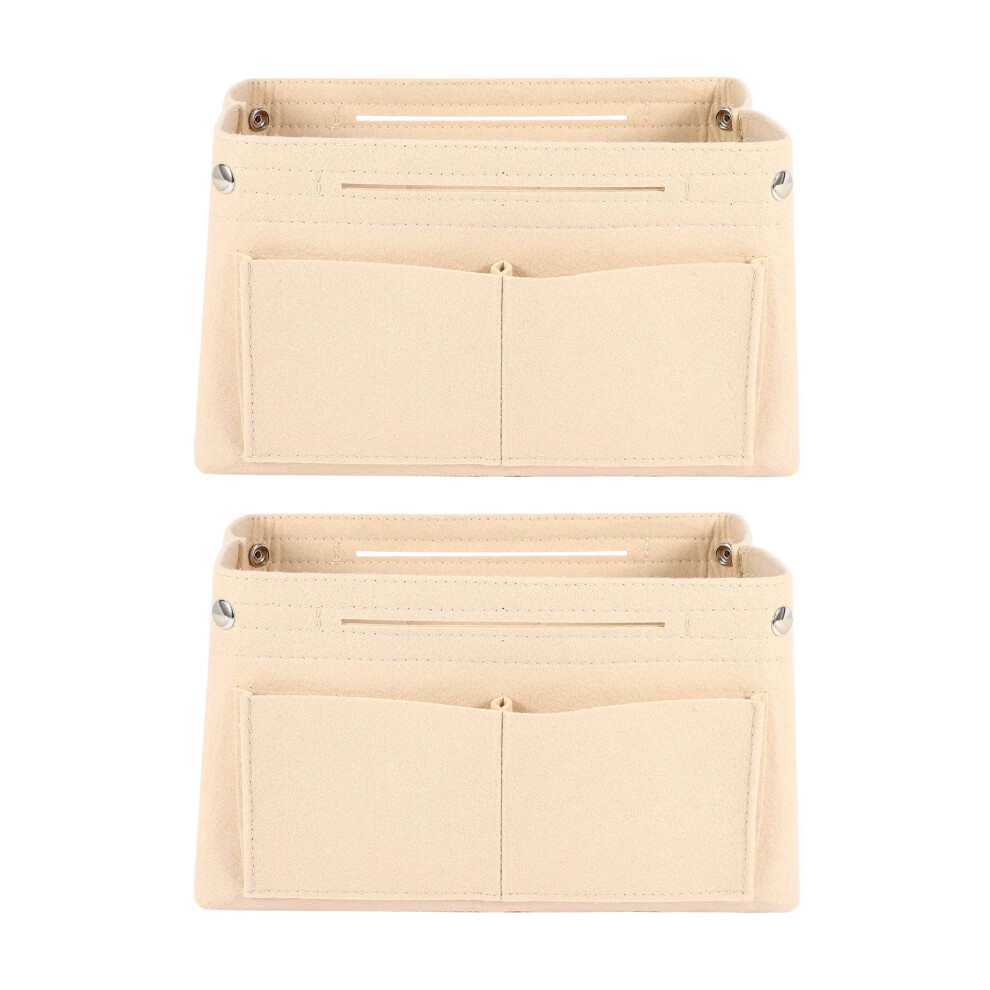 Torribaly Beige 2X Women Fashion Cloth Inner Bag Fits In Insert Handbag Multi-Pockets Cosmetic Bags Belongings Organizer