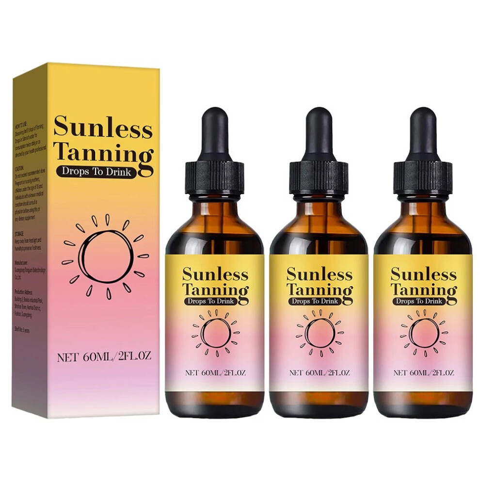 (3PCS) Sunless Tanning Drops To Drink, Drinkable Sunless Tanning Drops, Oral Drink 60ml
