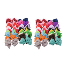40Pcs Grand Noeud A la Forme de Papillon de Cheveux Boutique Filles Pince de Crocodile Ruban En Faille Bandeau