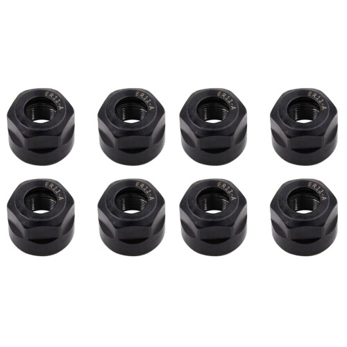 8Pcs ER11-A Type M14 Thread Collet Clamping Hex Nuts, for CNC Milling Chuck Holder Lathe