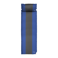 Selbstaufblasende Campingmatte mit Kissen, Blaugrau