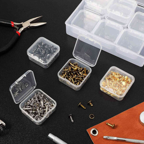 48 Pcs Small Bead Organizer Bead Case Storage Organizer Diamond Art Containers Accessory Storage with 2 Pcs Hinged Lid 2