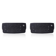 2X 2.4G Wireless Ergonomic  Keyboard Gaming Keyboard with 15 Multimedia Keys and Trackball