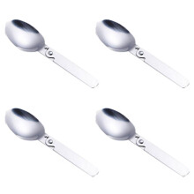 4X Cucchiaio Pieghevole Cucchiaio Pieghevole Cucchiaio Portatile Tavolo da Campeggio All'Aperto Articoli per La Tavola Portatili In Acciaio