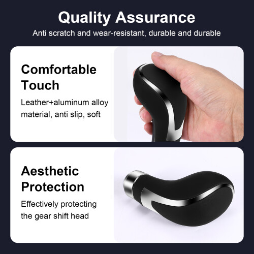 Leather Gear Stick Shift Knob, Car Shifter Knobs Lever Handle for Most Manual Transmissions 1