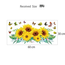 30X60CM Bloem Zonnebloem Persoonlijkheid Muursticker Decoratie voor DIY Kunst Woonkamer Deur Keuken Slaapkamer Decor 3 Stks/Set