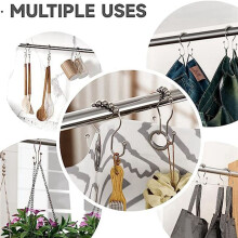 24 Pcs Shower Curtain Hooks, Shower Curtain Rings Rust Proof Balanced Glide Double Shower Curtain Hooks Silver