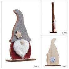 Gesichtsloses Ornament Weihnachts Statue AuffäLliges Holz GlüHendes Weihnachtsmini Gesichtslos ÄLteres Ornament für Heim Desktop,B