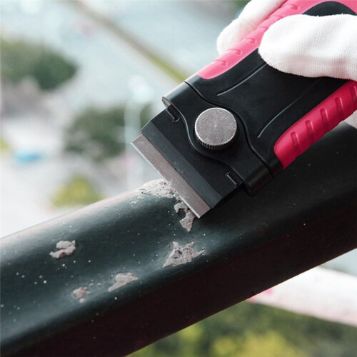 Locking Blade Scraper with Safety Cap, Glass Cooktop Scraper Paint and Old Label 2