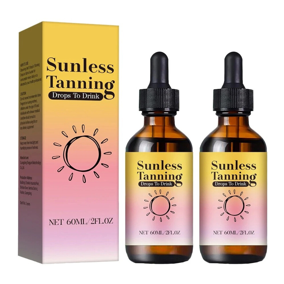 (2PCS) Sunless Tanning Drops To Drink, Drinkable Sunless Tanning Drops, Oral Drink 60ml