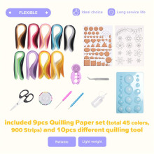 Papier Quilling Kits 45 Farben 900 Streifen Quilling Kunstpapier DIY Handwerk mit Werkzeugen für Geschenk und Diy Home Decoration