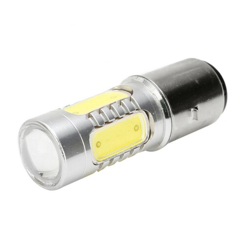2X Motorcycle Headlight 12V H6 BA20D 4 COB LED White Bulb Light Suitable for Moped ATV Headlight 2