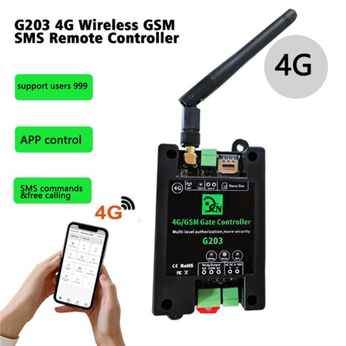 GSM 4G Gate Opener Remote Access Controller /Off Relay  for Access Control Garage Door UK Plug 2