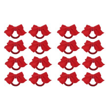 16 Anneaux de Porte-Serviettes à NœUd Rouge, Porte-Serviettes de NoëL en Velours avec Boucle, Décoration de Table pour le DîNer de FêTe de NoëL