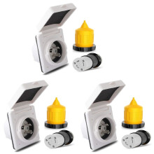 3X 30AMP RV Power Inlet Outlet Shore Power Kit W/Boot Cord Protector 125V NEMA L5-30P L5-30R Male Female Connector Plug