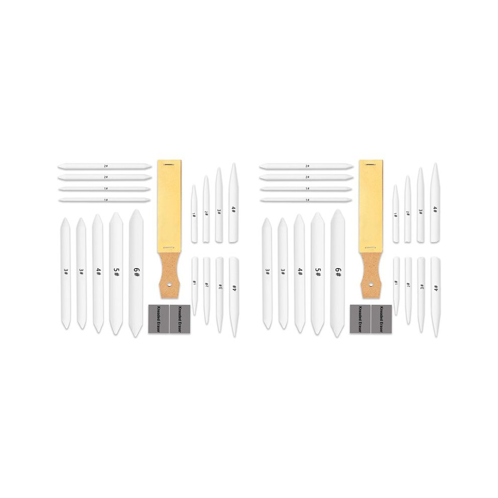 40 Pcs Blending Stumps And Tortillions Set Blending Tools,Kneaded Eraser And Sandpaper Blocks 6031820797515