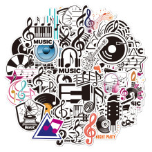 Musiknoten-Aufkleber – 50 selbstklebende Vinyl-Aufkleber.
