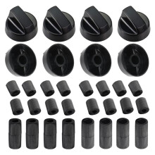 Paquete de 8 Perillas de Control de Repuesto con 24 Adaptadores para Horno, Estufa y Cocina. Versátiles y de Amplia Aplicación.