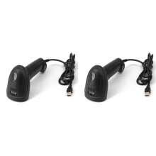 2X Scanner de Codes-Barres Filaire USB 1D/2D Universel, Lecteur de Codes QR Portable, Point de Vente Mobile, Prise en Charge Branchez et Jouez,