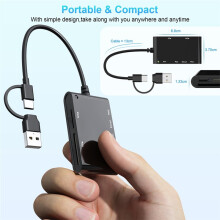 6-in-1 -Multifunktions-Kartenleser USB/Typ-C auf /MS/M2/TF/SIM/-Kartenleser für PC-Laptop-Datenübertragung
