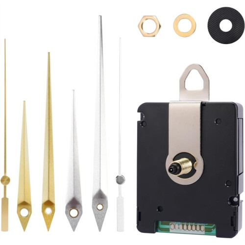 DCF77 24mm Radio-Controlled Clock Movement,Silent with Hand Replacement Black - Wall Clock Replacement