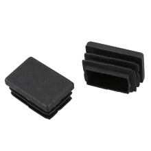 40 Pcs Plastic Rectangular End Cap 30mm X 20mm Threaded Pipe Tube Insert Rubber Feet