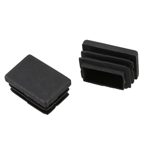 40 Pcs Plastic Rectangular End Cap 30mm X 20mm Threaded Pipe Tube Insert Rubber Feet