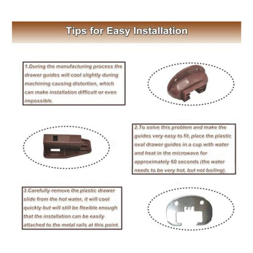 12X for Kenlin Rite-Trak II Replacement-Drawer Rail Kit Part 168 for with Metal Back and Drawer Stops with Rollers 1