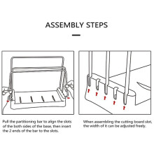 2X Supporto per Taglieri, Organizer per Dispensa Supporto per Teglie da Forno Tagliere per Organizer per Ripiano da Cucina Bianca