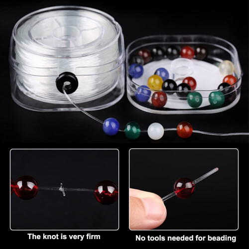 Elastic String for Bracelet Making - Stretchy Bead String - Stretch Cord for Jewelry Making Crystal String (Clear,0.7Mm) 2